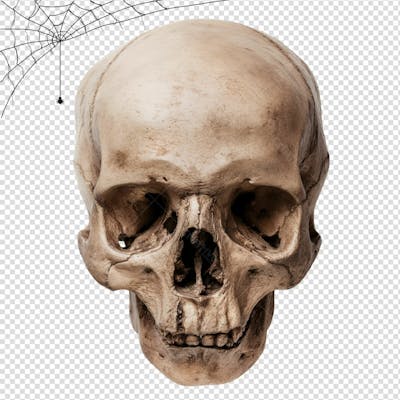 Caveira Humana Para Halloween Isolado Sobre Um Fundo Transparente