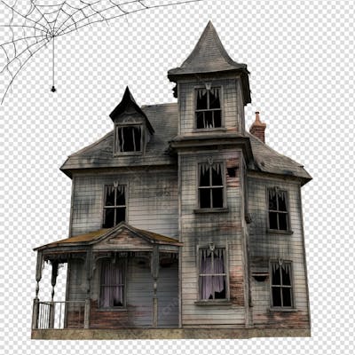 Casa Assombrada Para Halloween Isolado Sobre Um Fundo Transparente