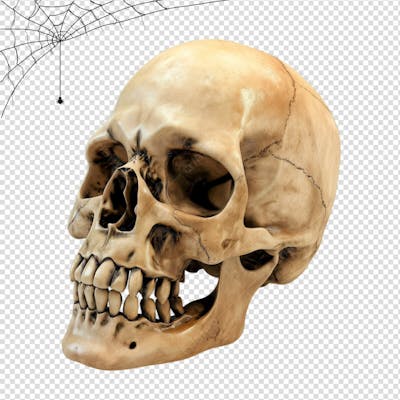 Caveira Humana Para Halloween Isolado Sobre Um Fundo Transparente