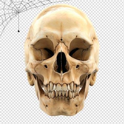 Cranio Humano Para Halloween Isolado Sobre Um Fundo Transparente