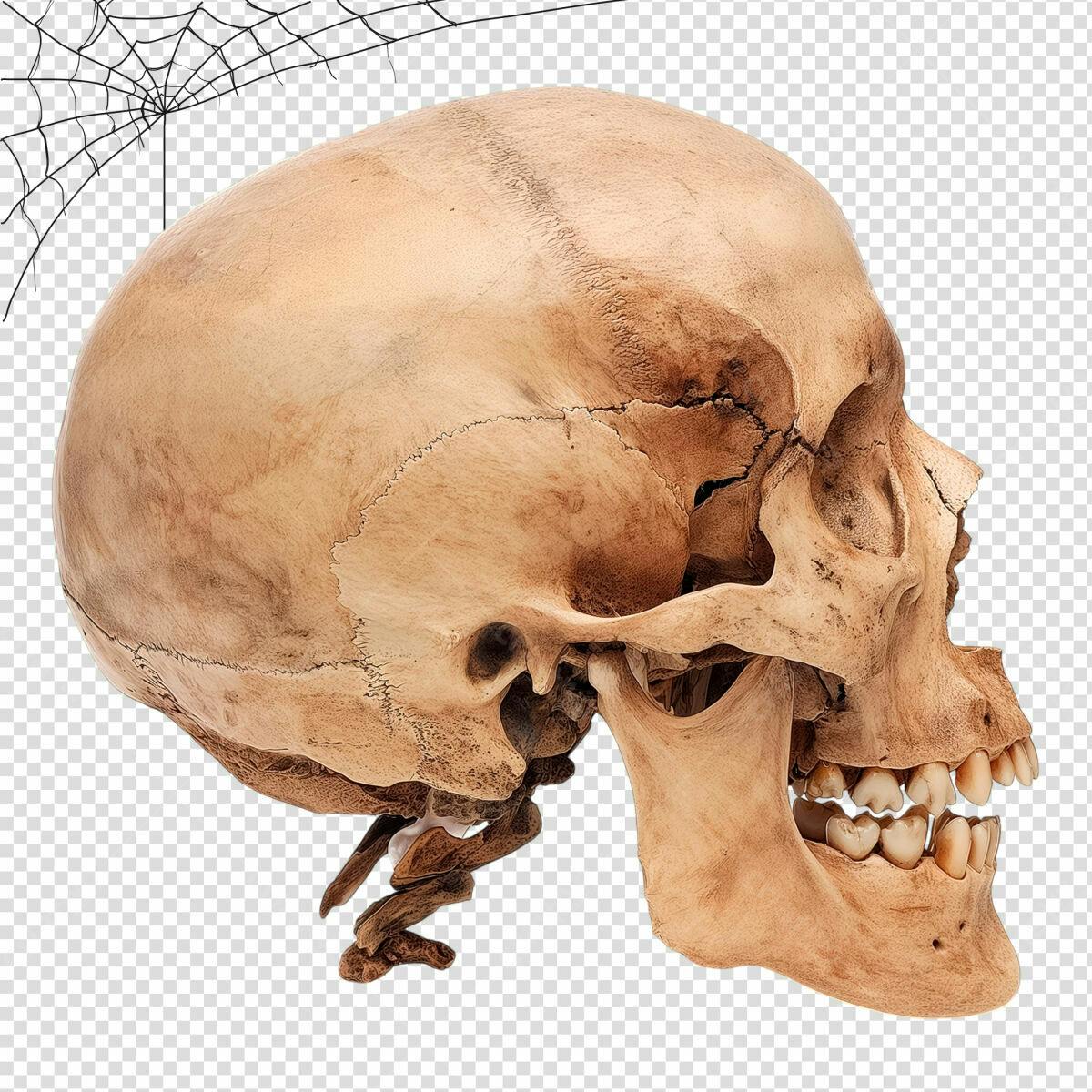 Imagem Crânio Humano em Perfil PSD Editável