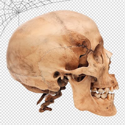 Caveira Ou Crânio Humano Para Halloween Isolado Sobre Um Fundo Transparente