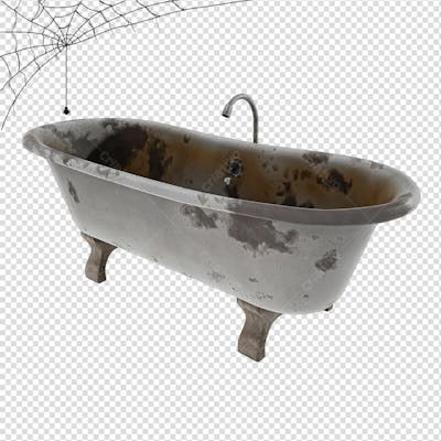 Banheira Amaldiçoada Para Halloween Isolado Em Um Fundo Transparente
