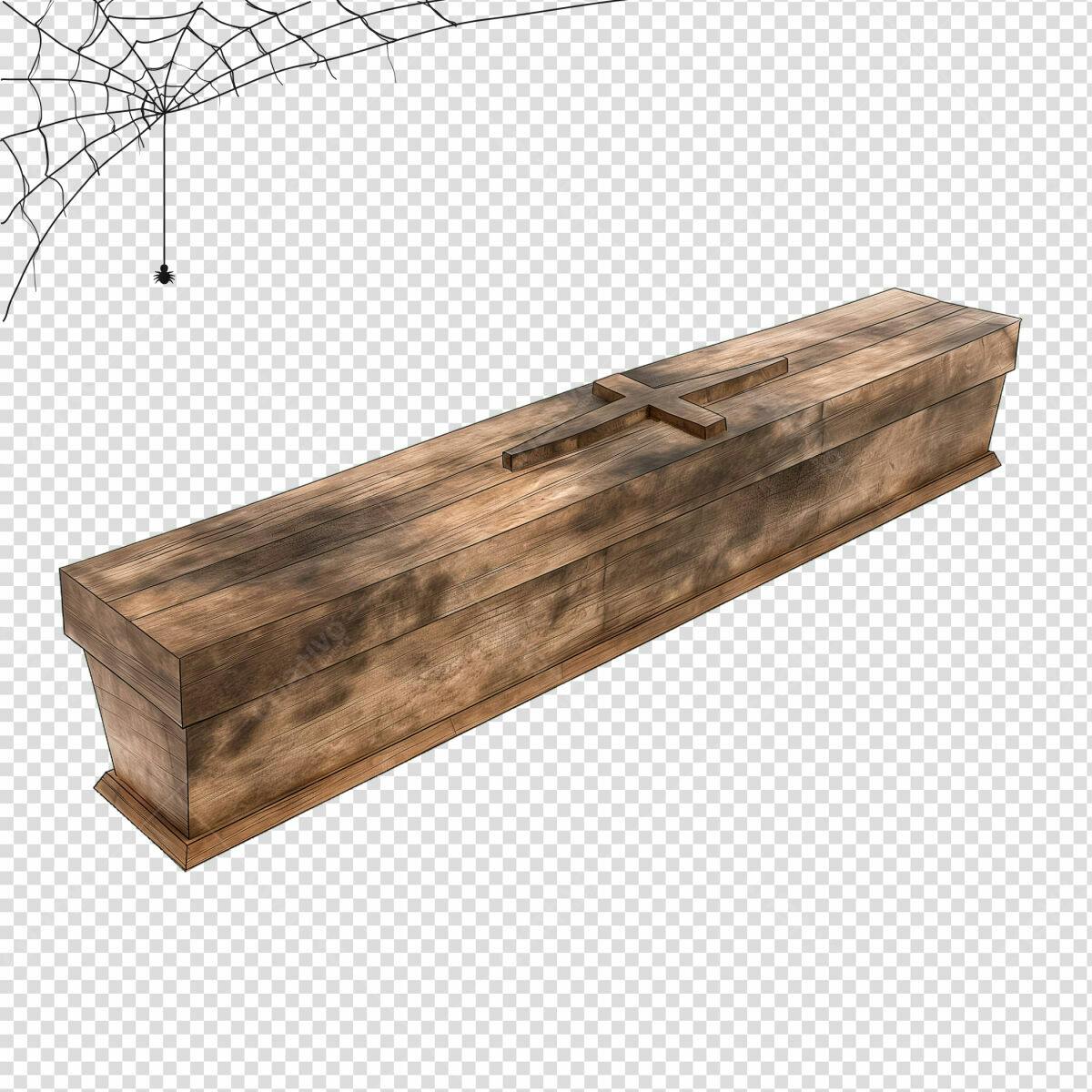 Caixão de Madeira para Halloween PSD Editável