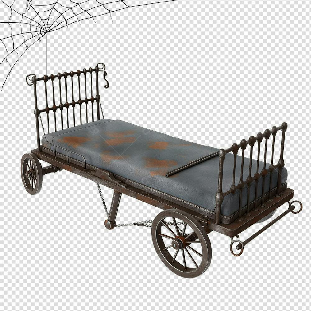 Cama De Hospital Para Halloween Isolado Em Um Fundo Transparente