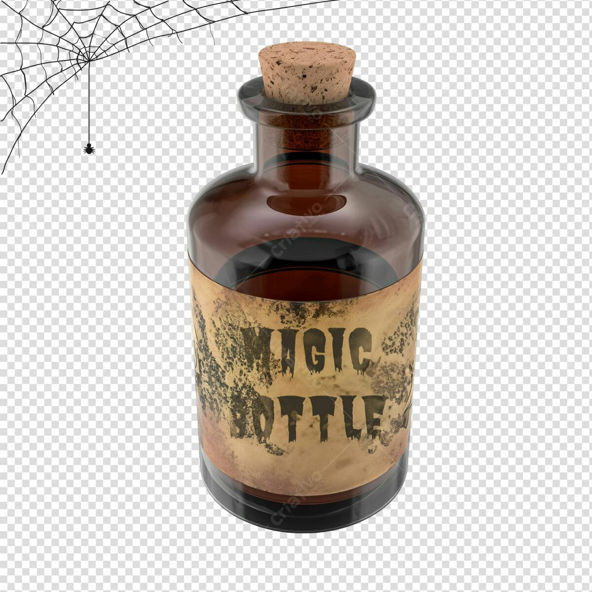 Garrafa Mágica para Halloween PSD Editável