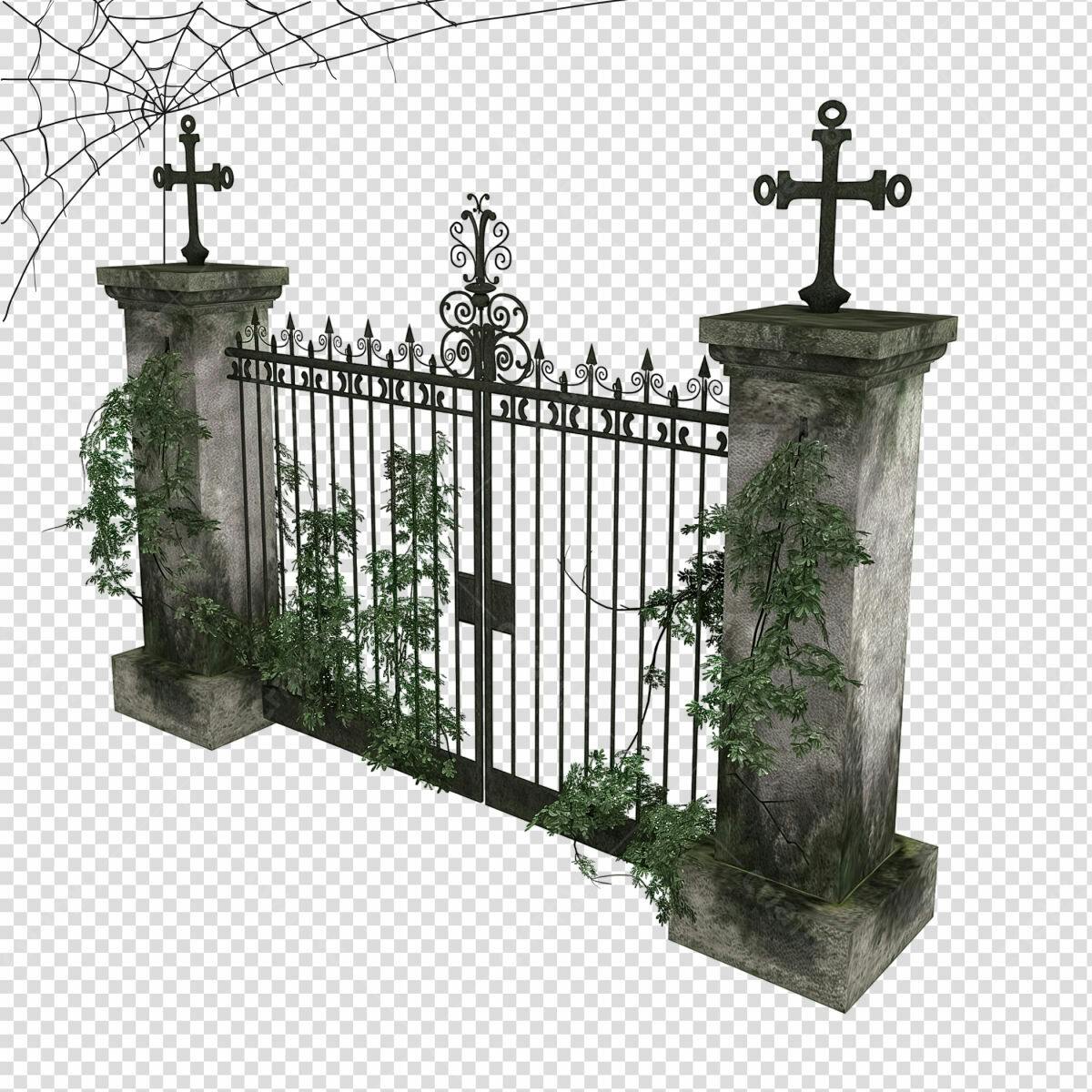 Portão de Cemitério Halloween PSD Editável