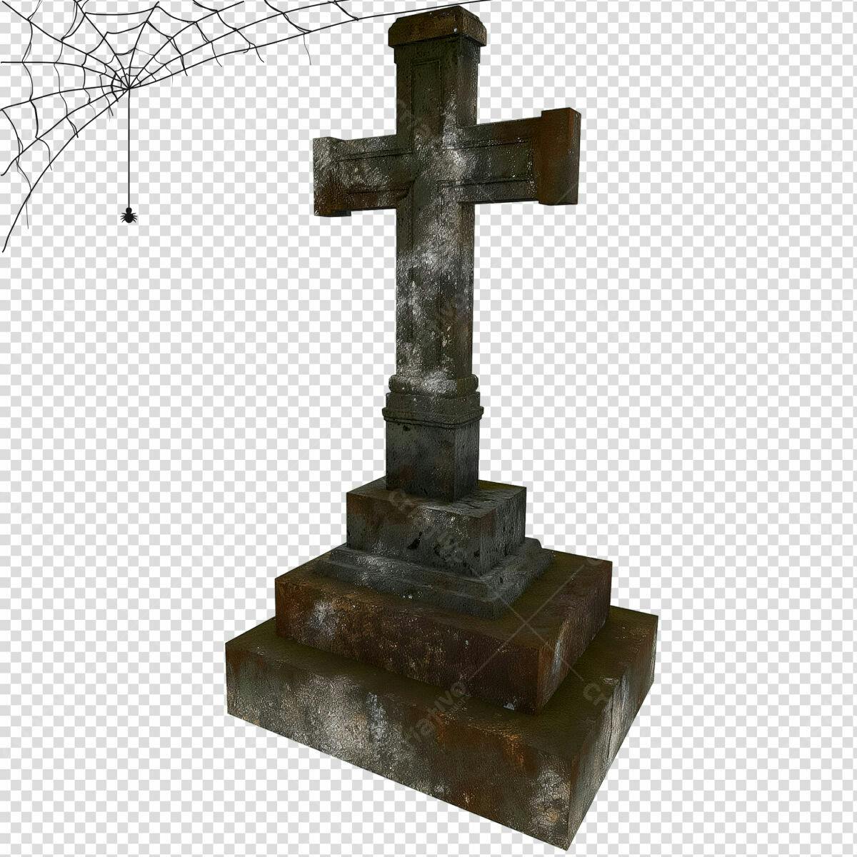 Cruz de Cemitério para Design de Halloween PSD Editável