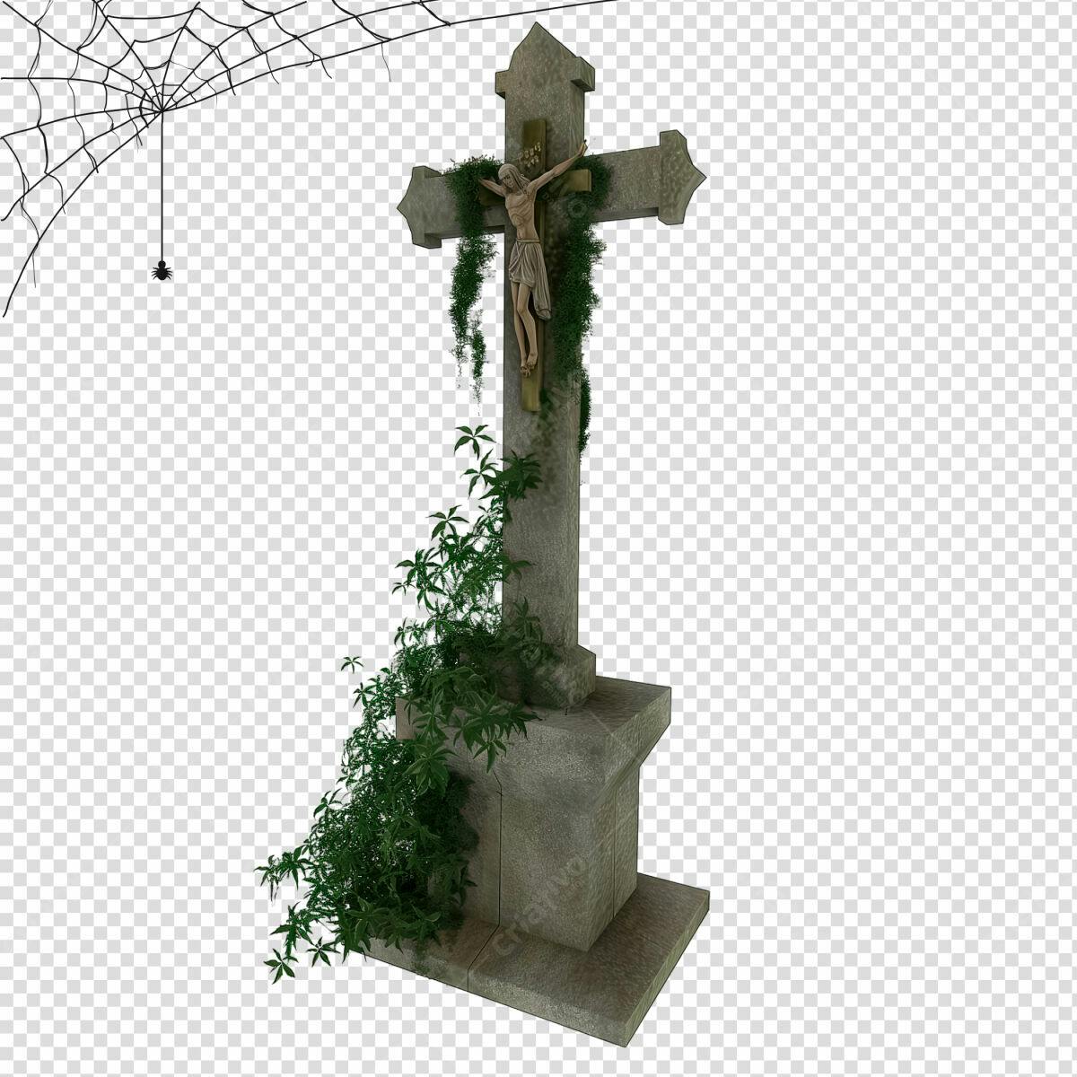 Crucifixo Gótico para Dia dos Mortos PSD Editável