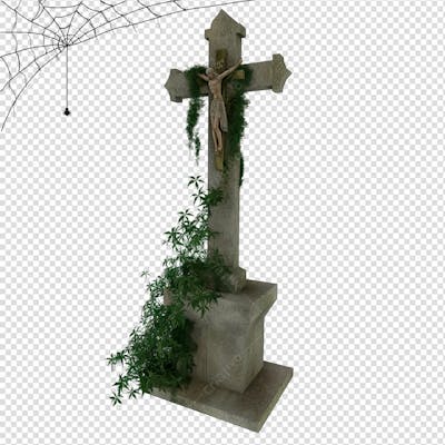 Túmulo De Cemitério Para Halloween Isolado Em Um Fundo Transparente