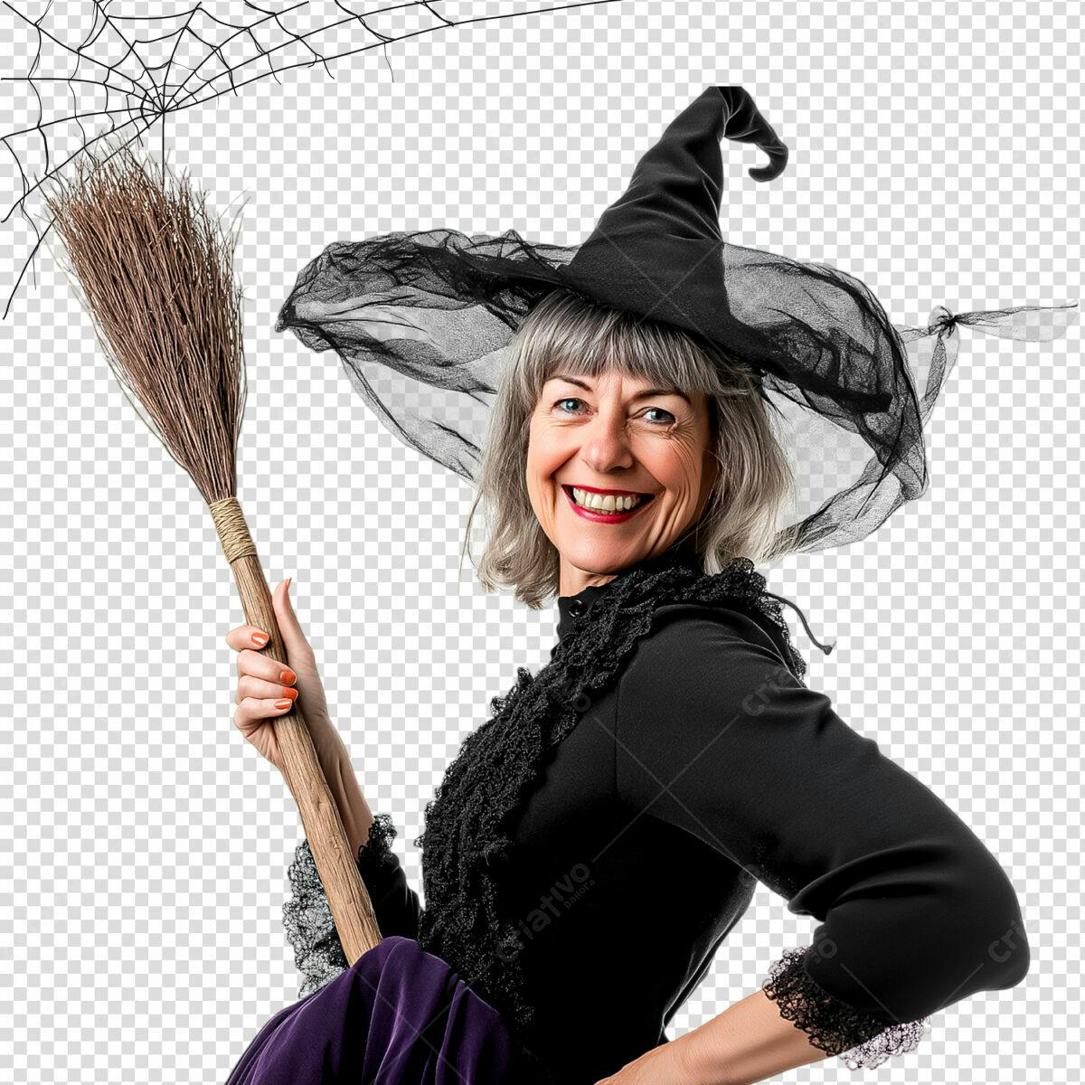 Imagem Bruxa para Halloween PSD Editável