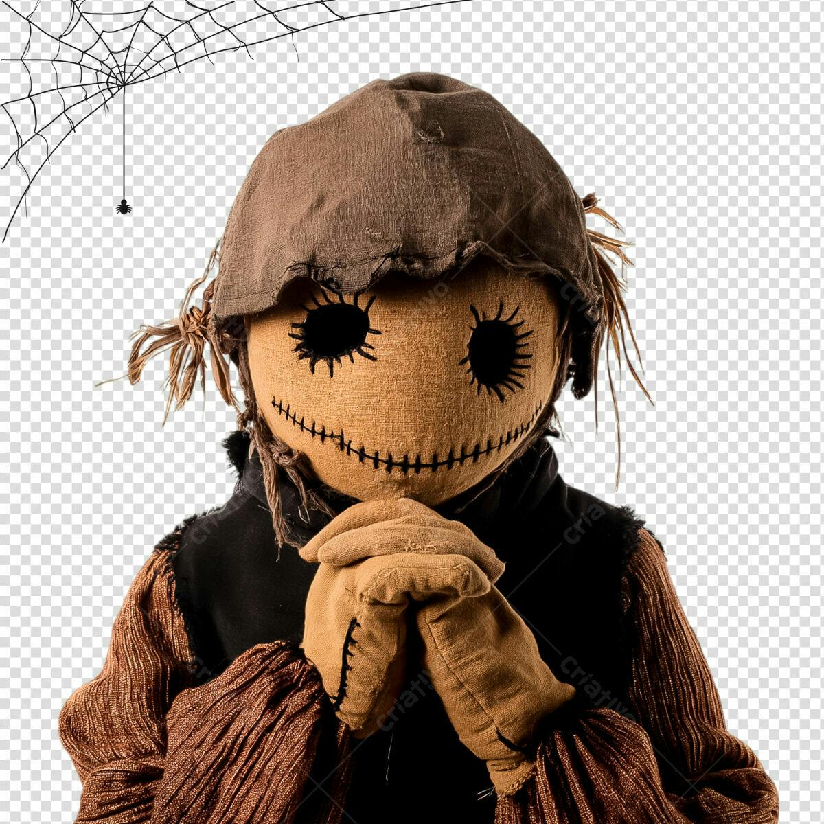 Máscara de Espantalho para o Halloween PSD Editável