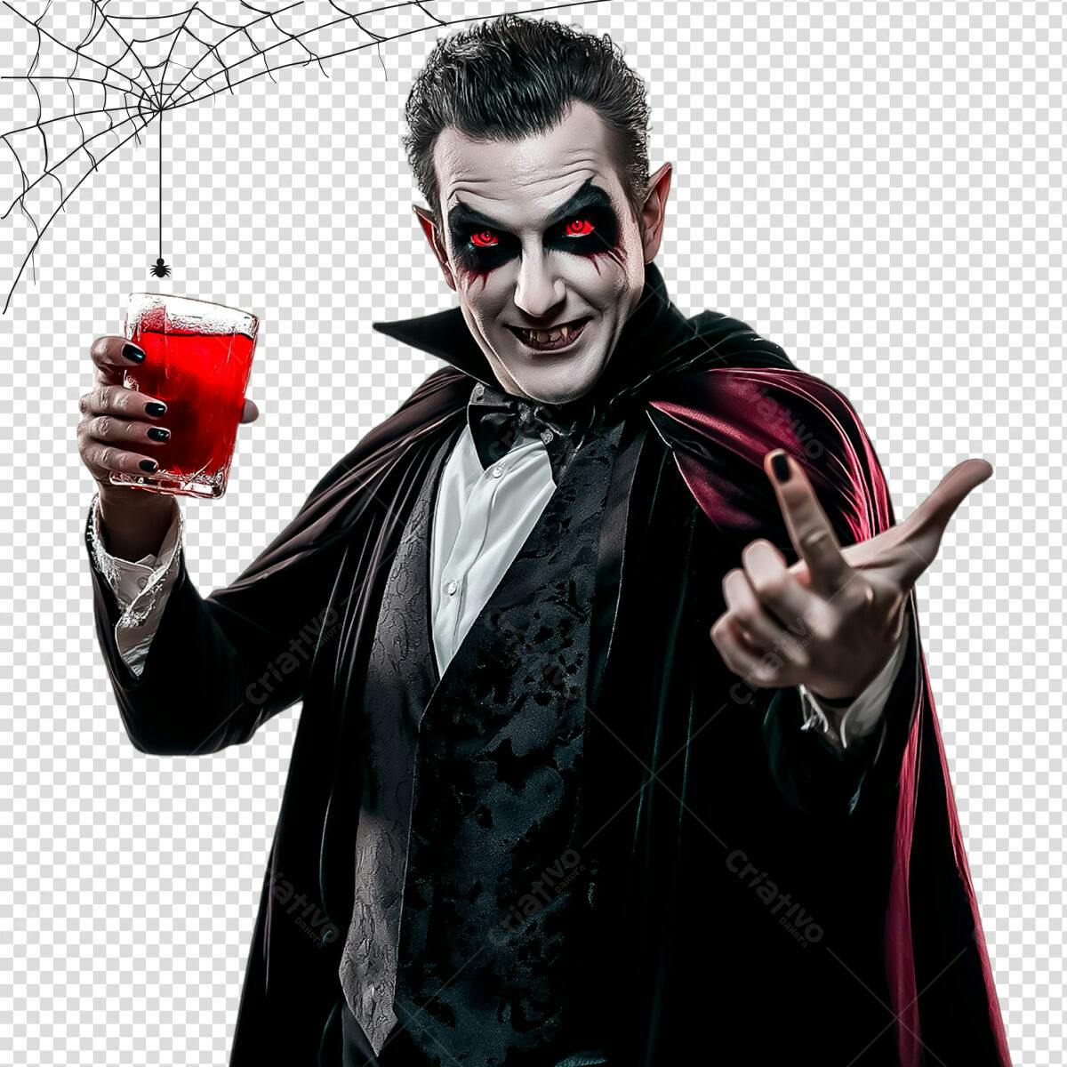 Imagem Drácula Halloween PSD Editável