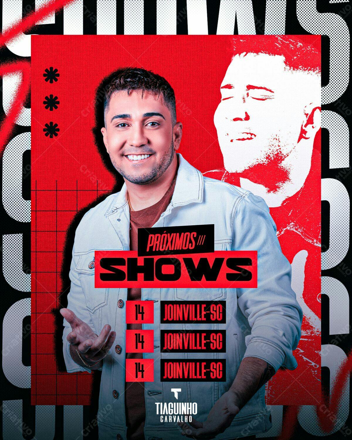Flyer Shows Tiaguinho Carvalho PSD Editável