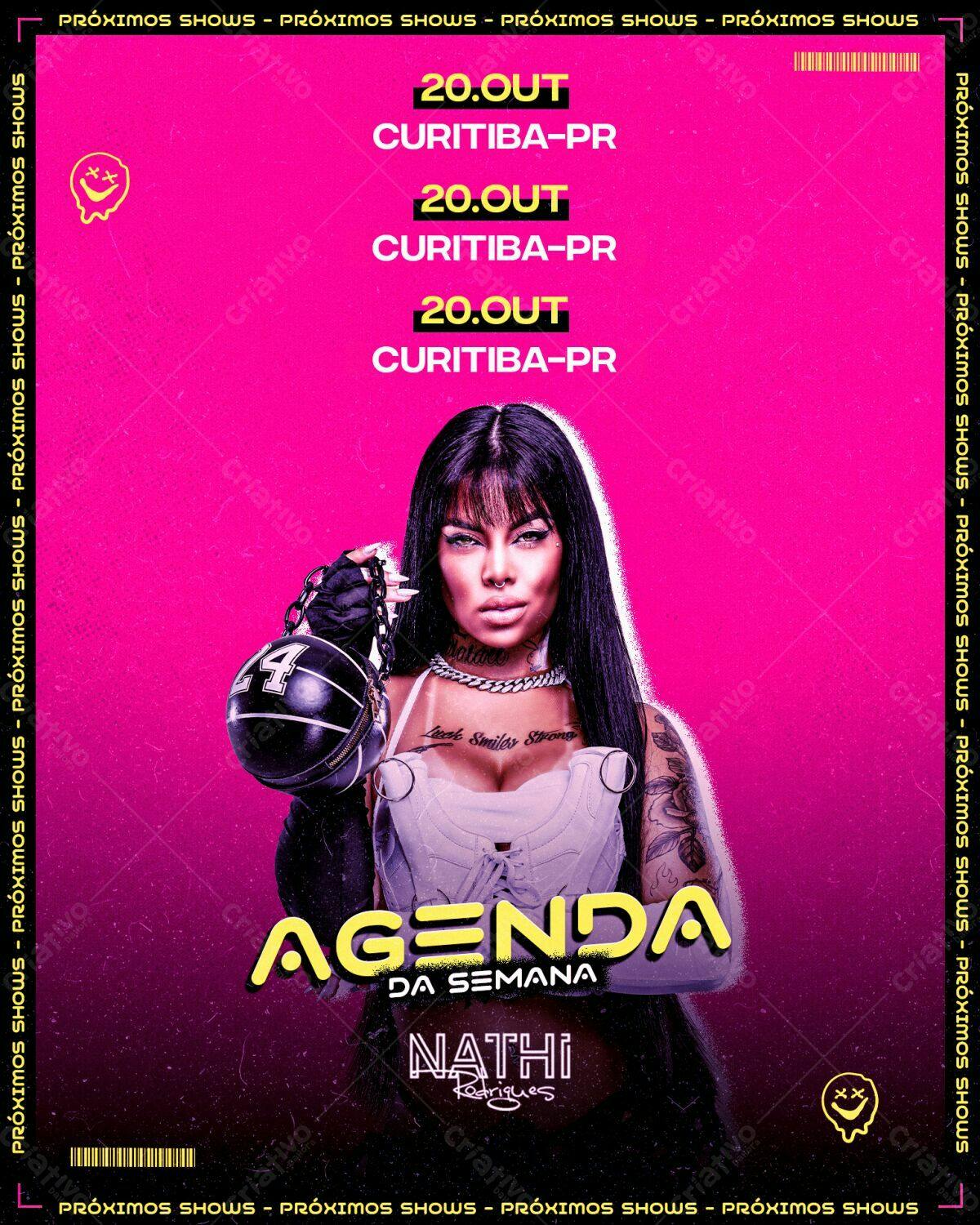 Flyer para Show da Nathi Rodrigues PSD Editável