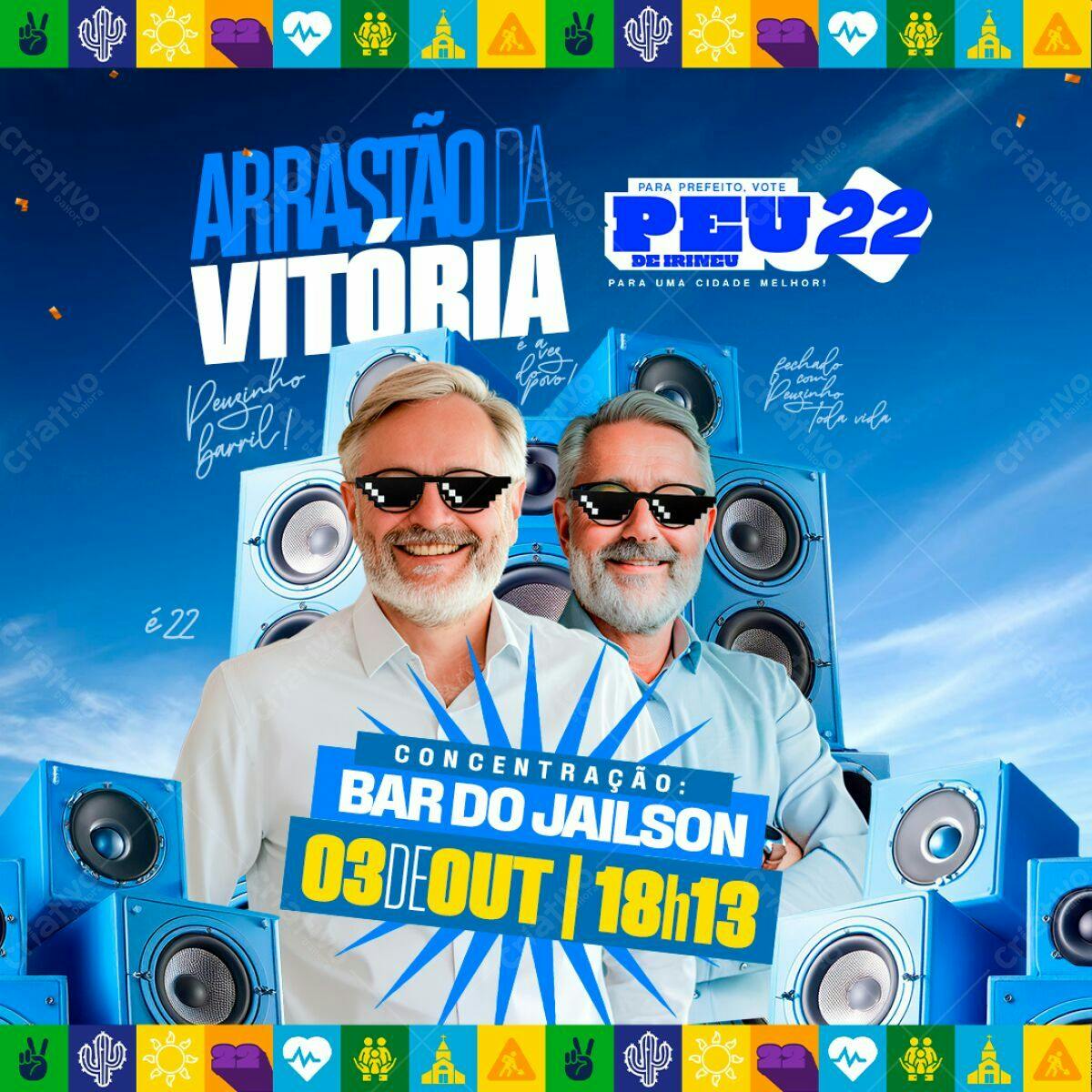 Flyer Arrastão da Vitória PSD Editável