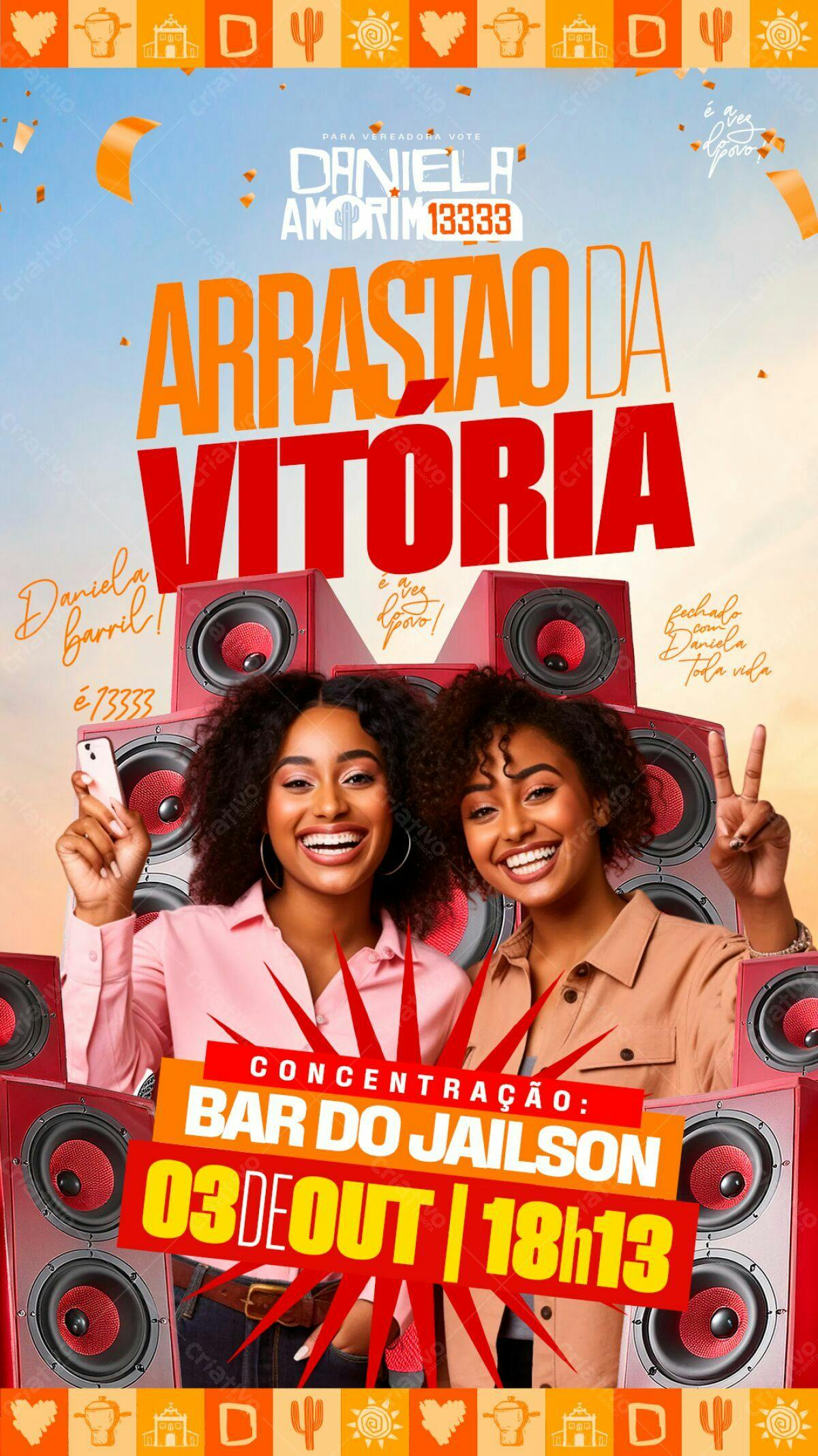 Flyer Arrastao da Vitória PSD Editável