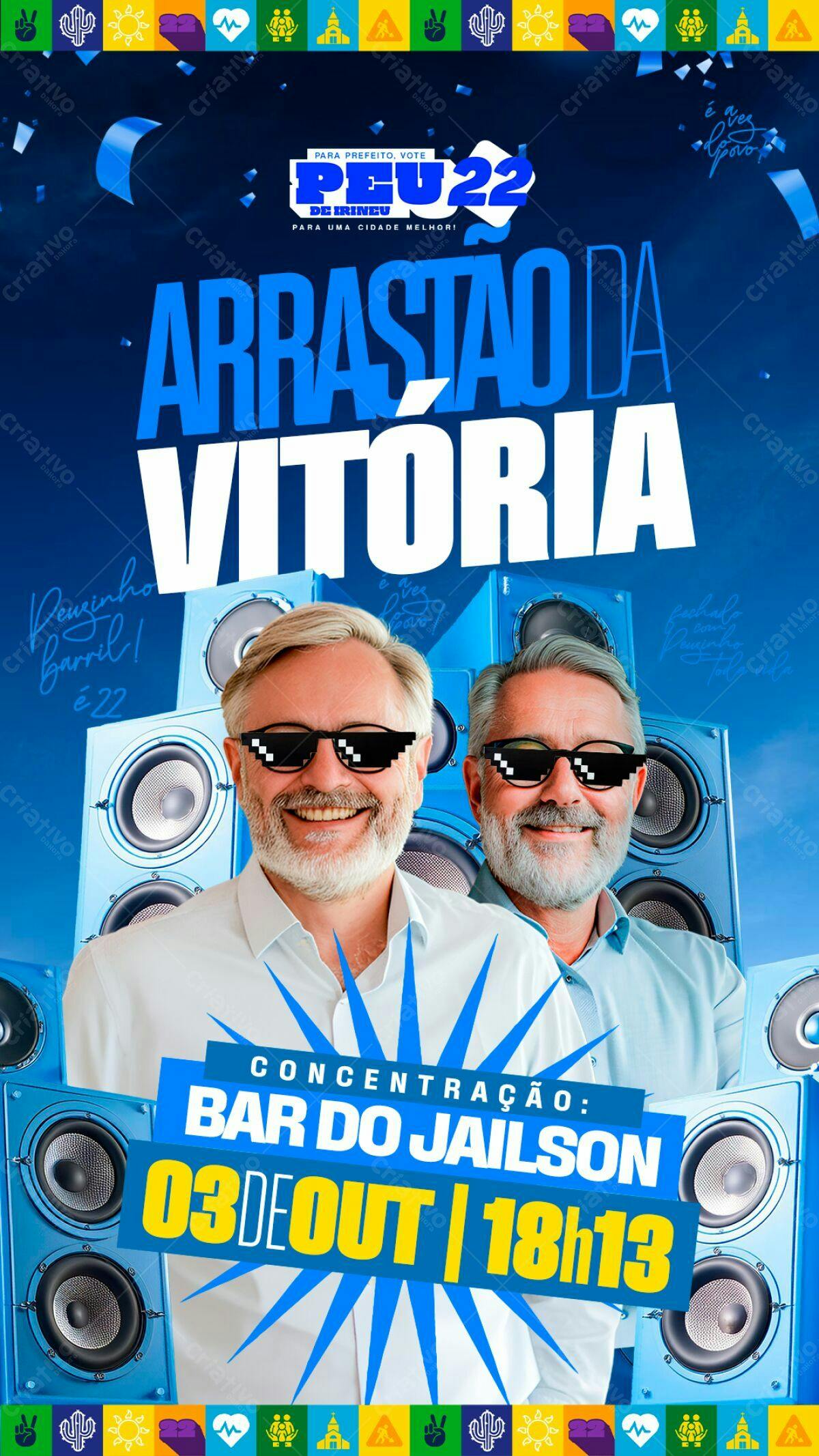 Flyer Arrastão da Vitória PSD Editável