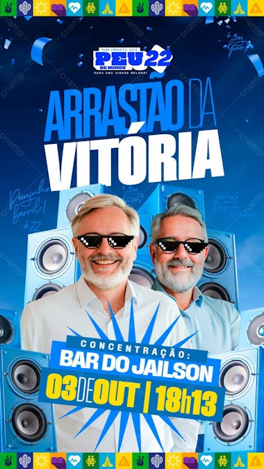Flyer Politico Arrastão Da Vitória Prefeito Vereador Deputado Stories Psd Editável 02