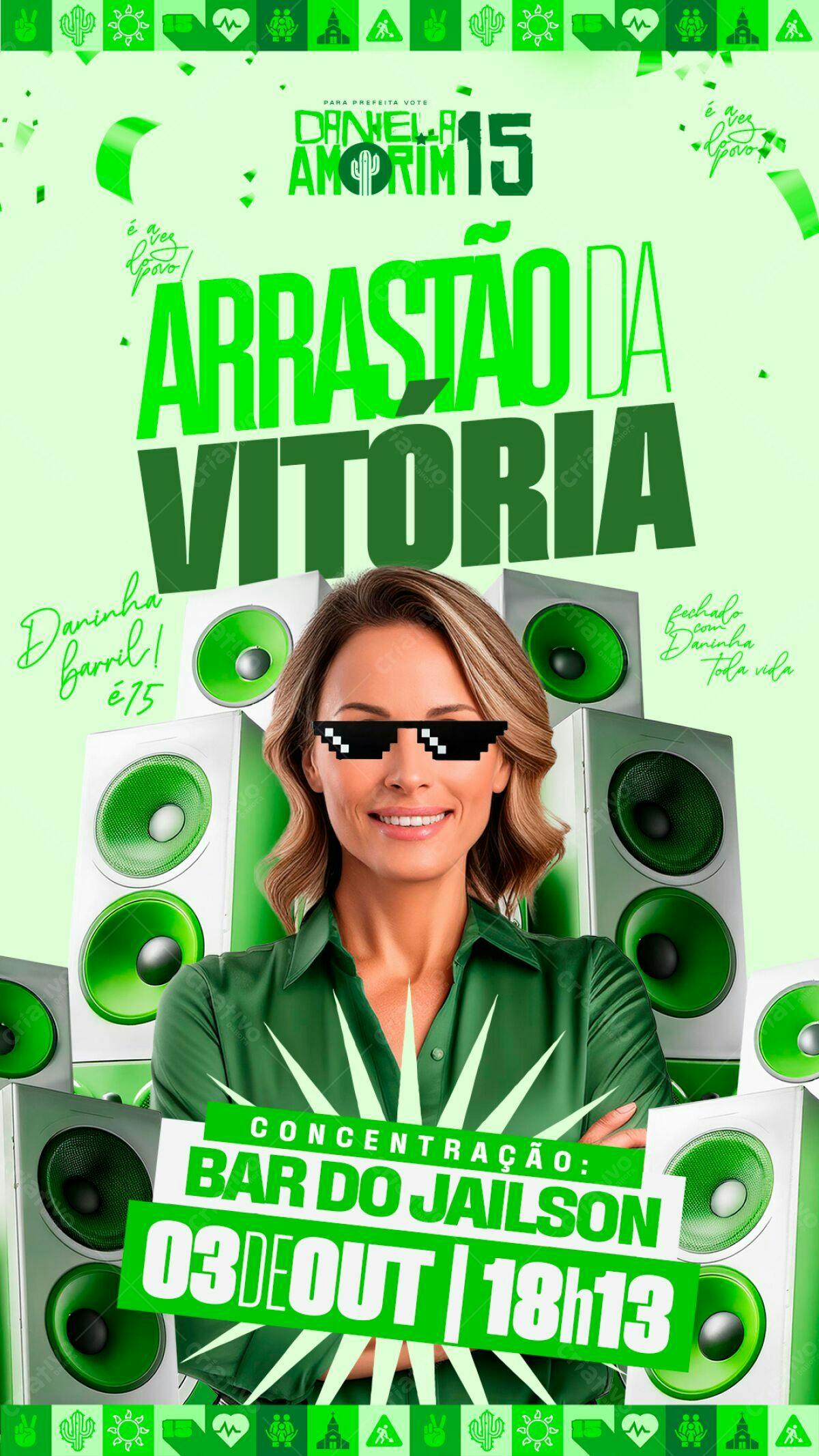 Flyer Arrastão da Vitória PSD Editável