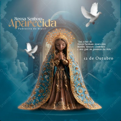 Imagem Nossa Senhora Aparecida 12 Outubro PSD Editável