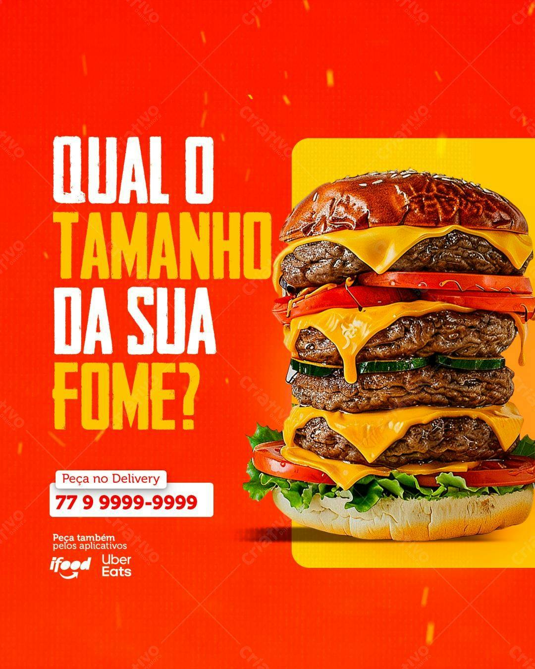 Flyer para Hamburgueria PSD Editável