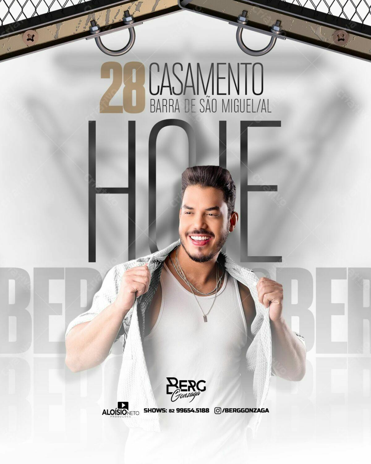 Flyer para Casamento Berg Gonzaga PSD Editável