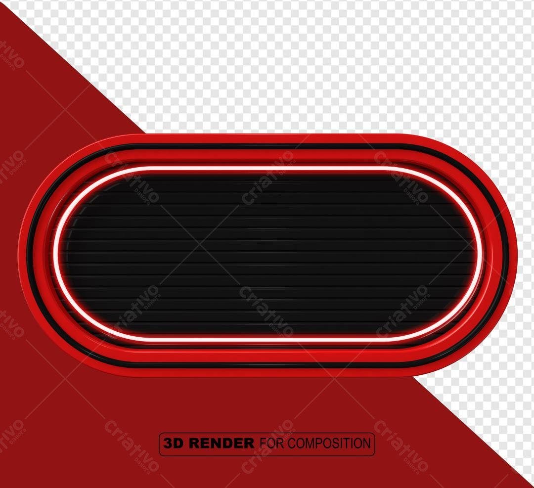 Banner 3D Vermelho e Preto PSD Editável