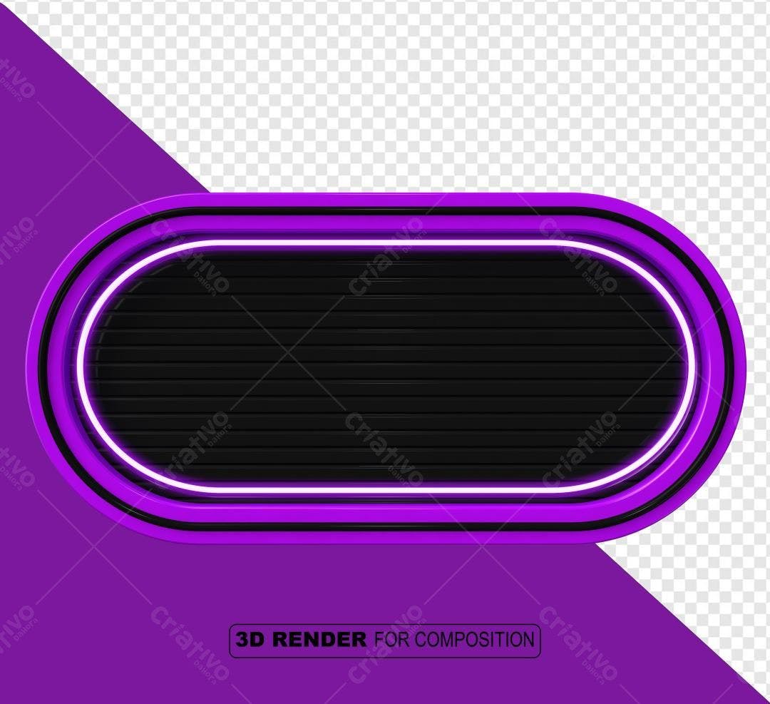 Banner 3D Roxo e Preto PSD Editável