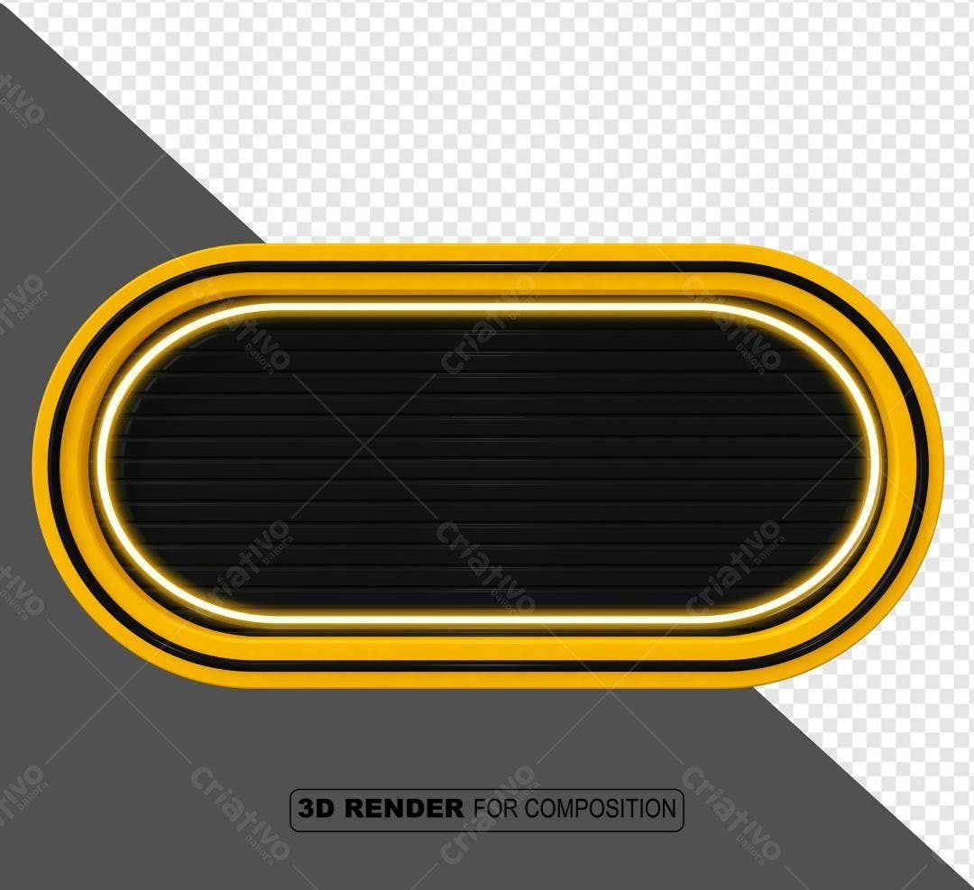 Banner 3D Amarelo e Preto PSD Editável