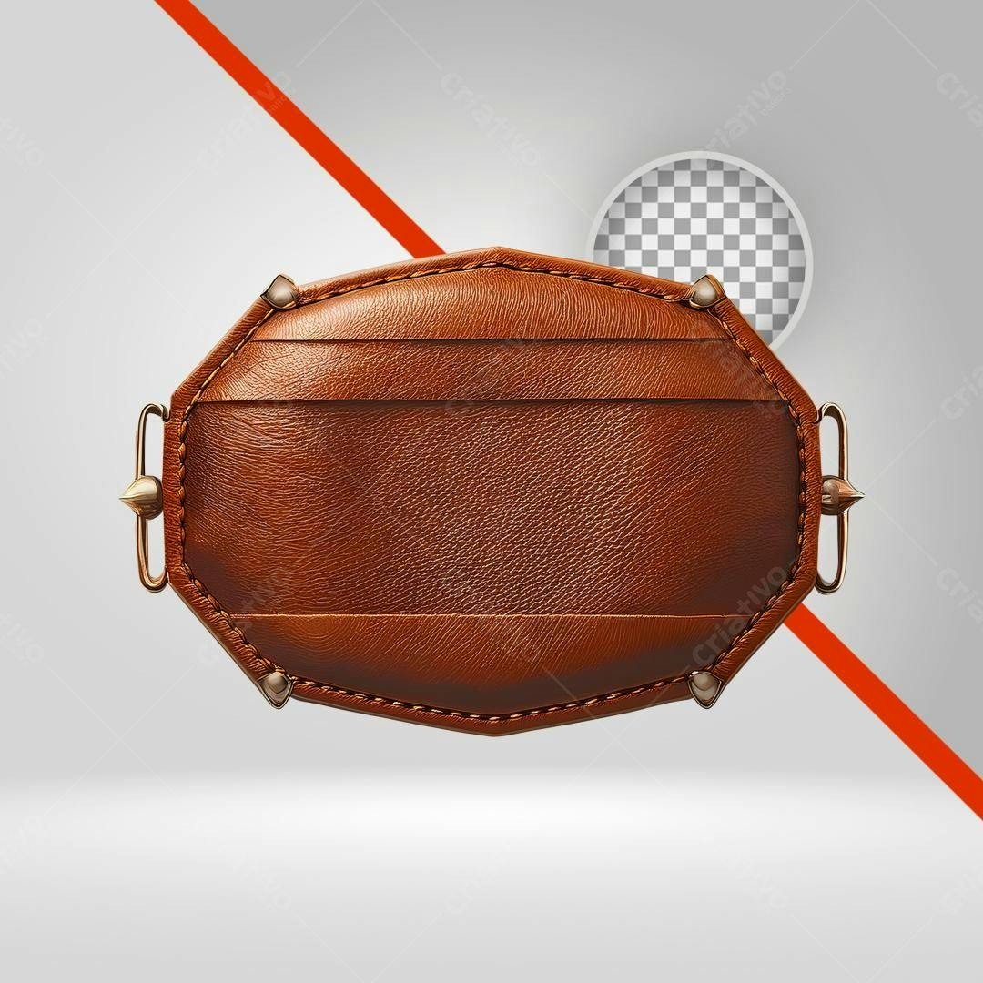 Selo em couro marrom PNG com fundo transparente