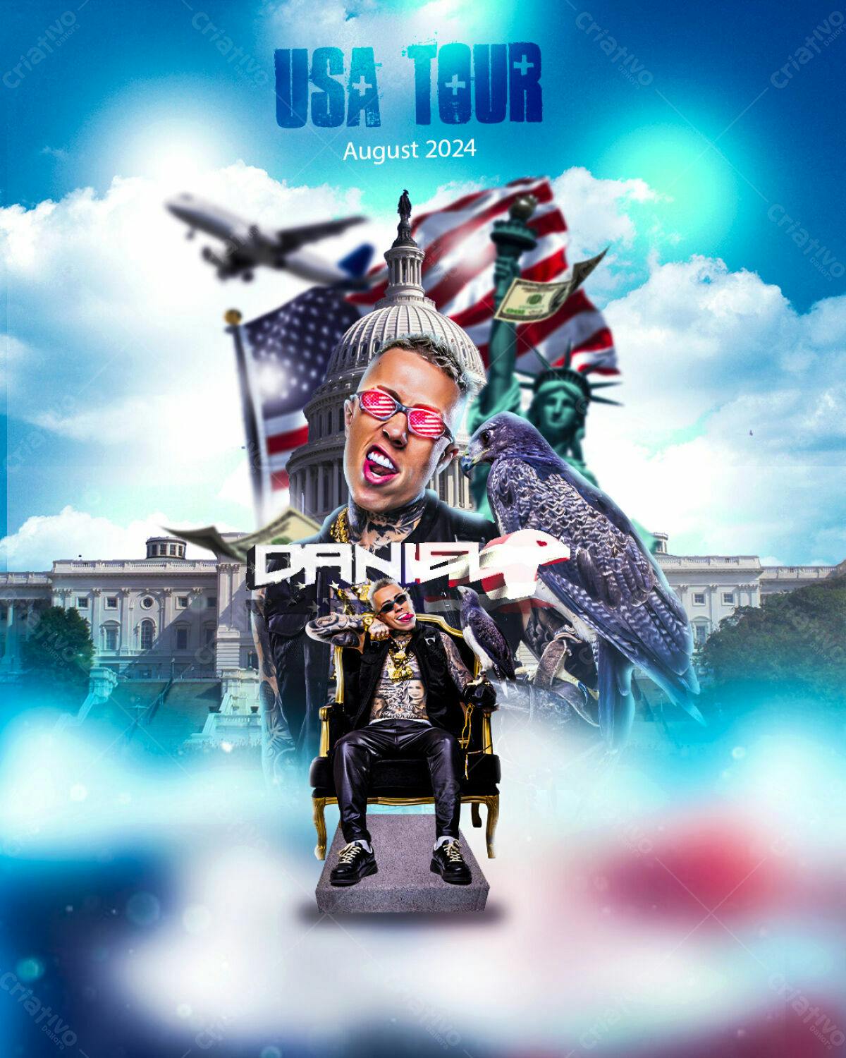 Flyer para Tour EUA do Daniel PSD Editável