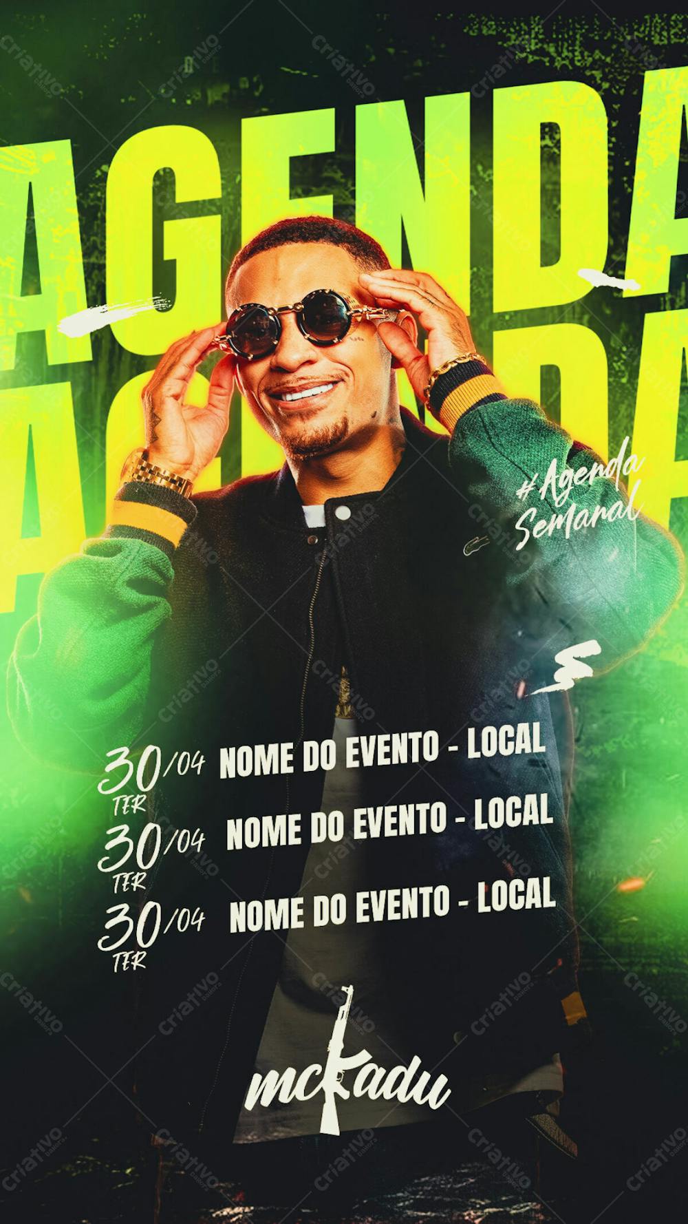 Flyer Agenda Mc Kadu Psd