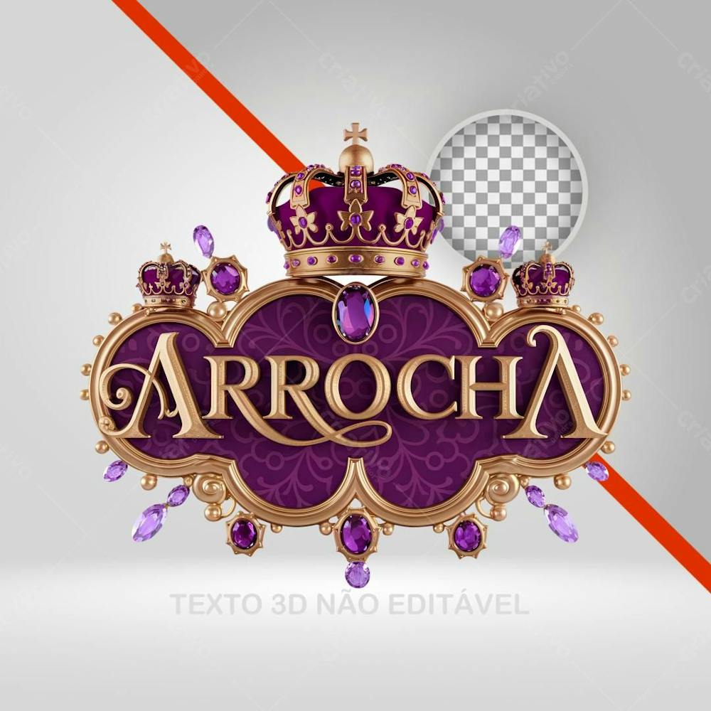 Selo 3D Arrocha Png Coroa De Ouro Texto 3D Dourado