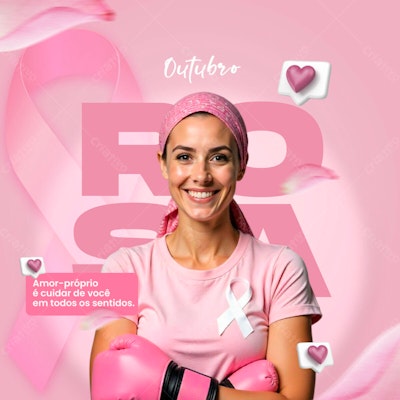 Post para Outubro Rosa PSD Editável