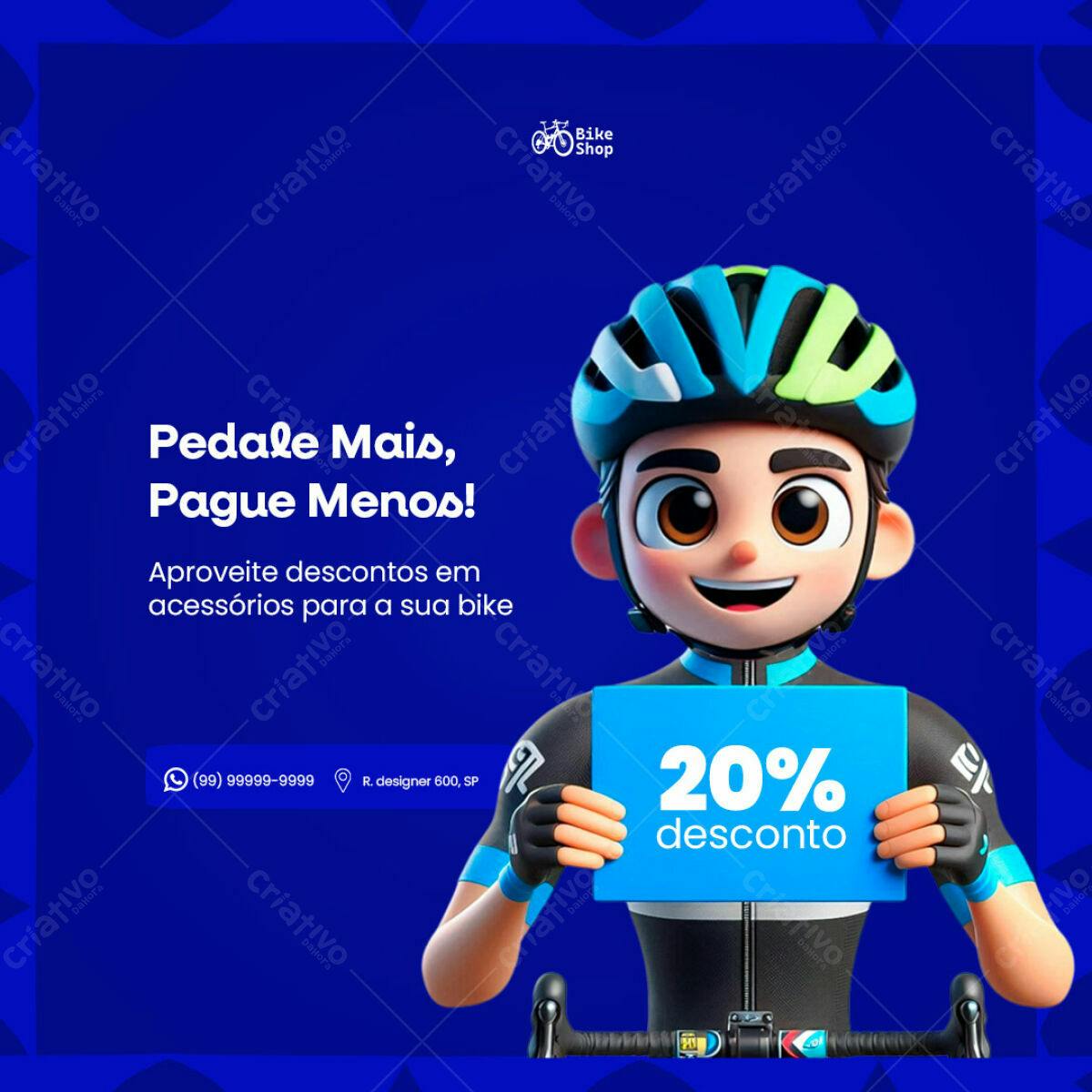 Postagem de Mídias Sociais para Promoção de Bicicletas PSD Editável