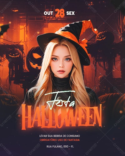 Flyer Festa Halloween PSD Editável