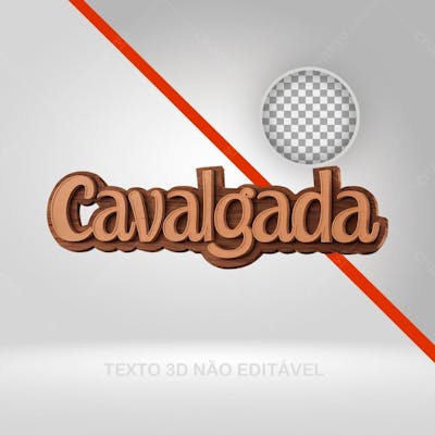 Texto De Madeira 3D Cavalgada Para Selos 3D