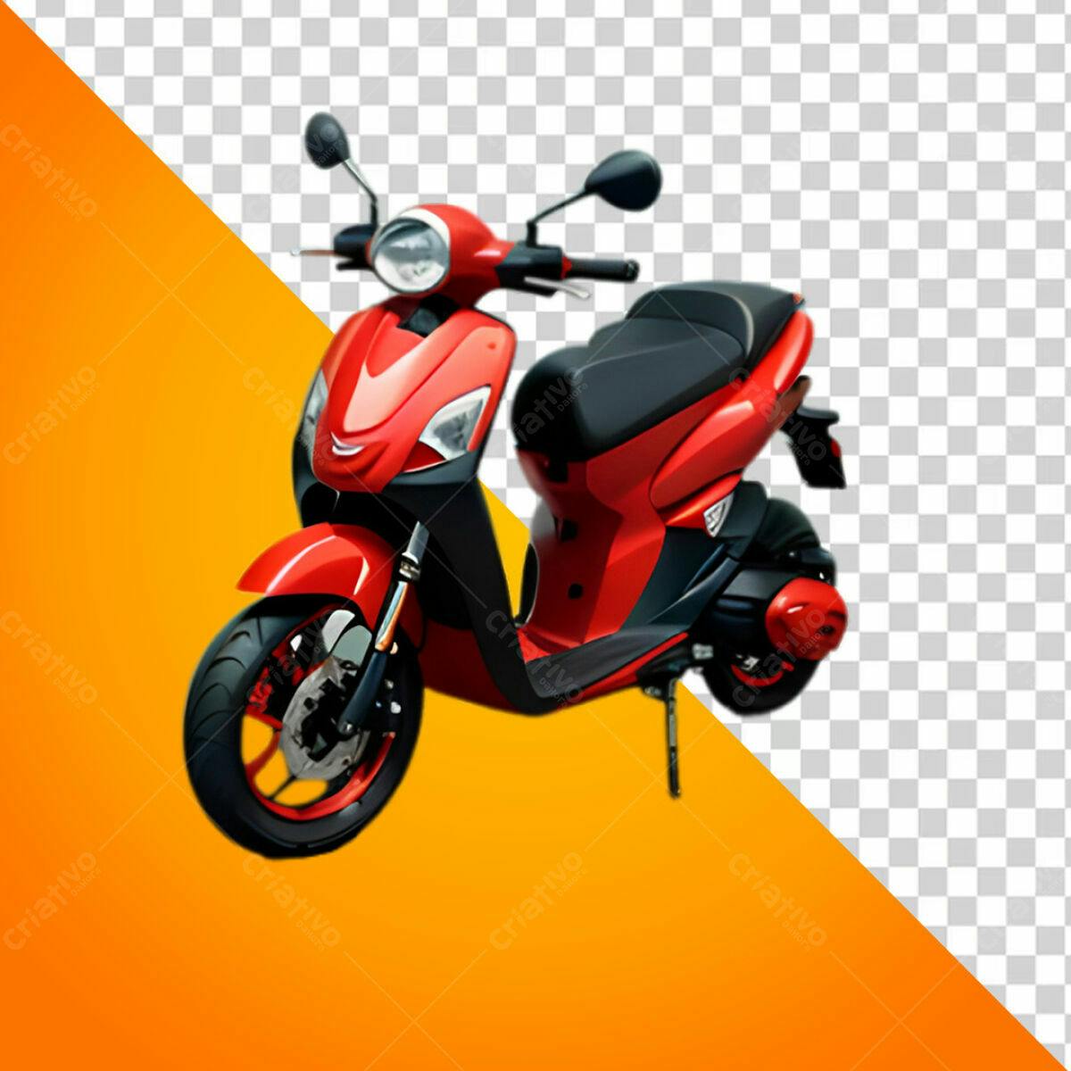 Scooter Vermelha PSD Editável
