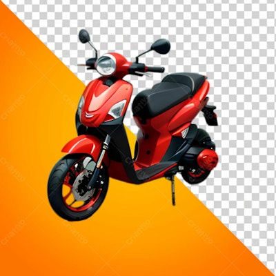 Scooter Vermelha PSD Editável