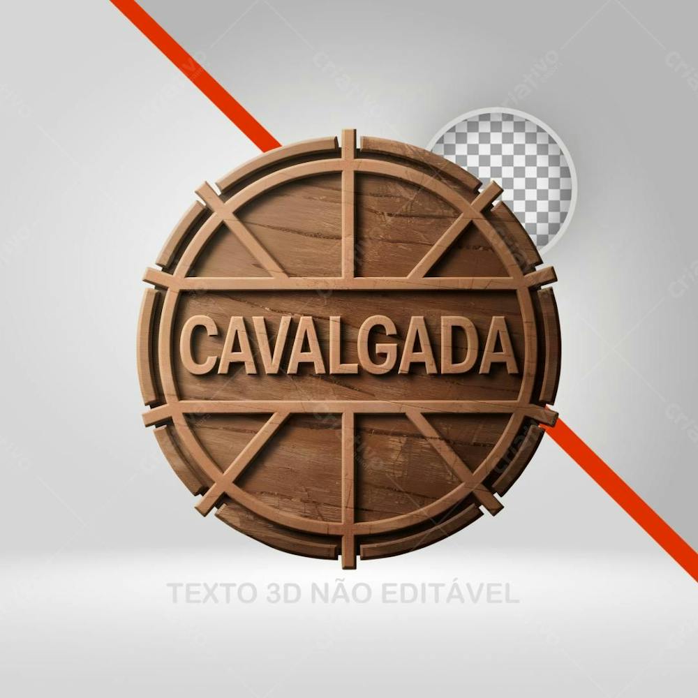 Selo 3D Para Cavalgada Com Texto 3D De Madeira Círculo Png