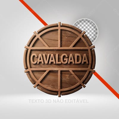 Selo 3D Para Cavalgada Com Texto 3D De Madeira Círculo Png