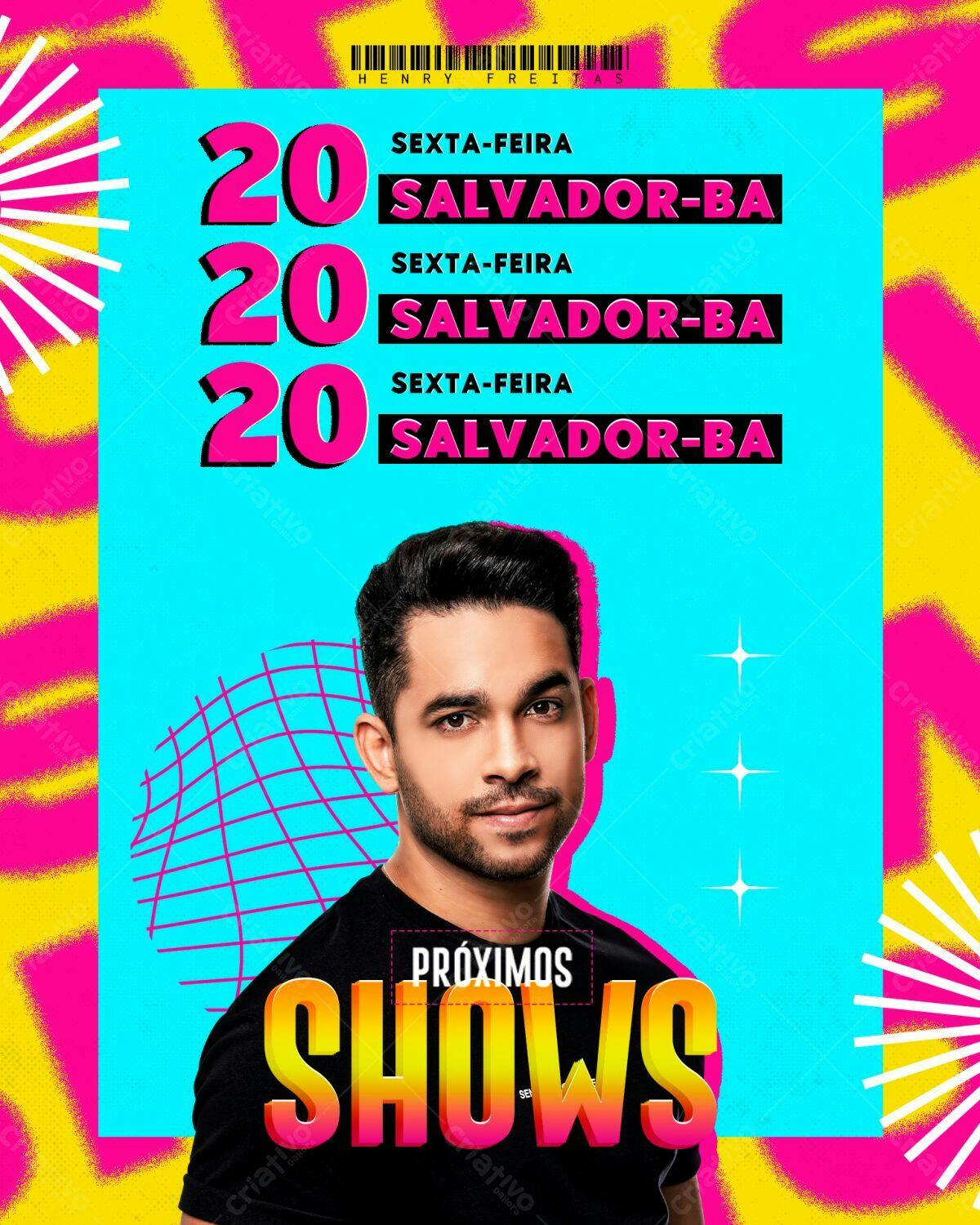 Flyer para Shows de Henry Freitas PSD Editável