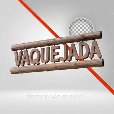 Texto 3D Vaquejada Madeira Poste 3D 