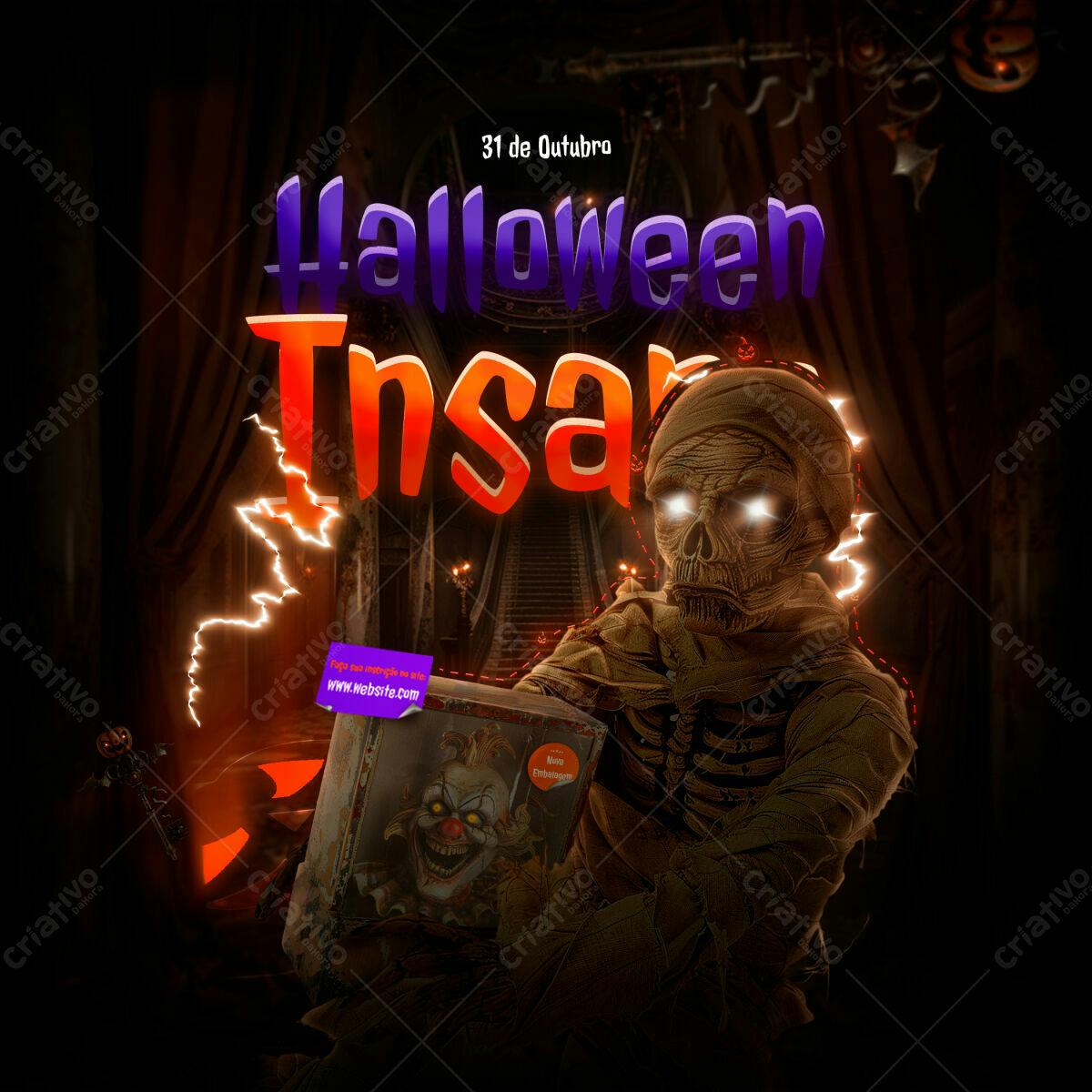 Flyer Halloween Insano PSD Editável