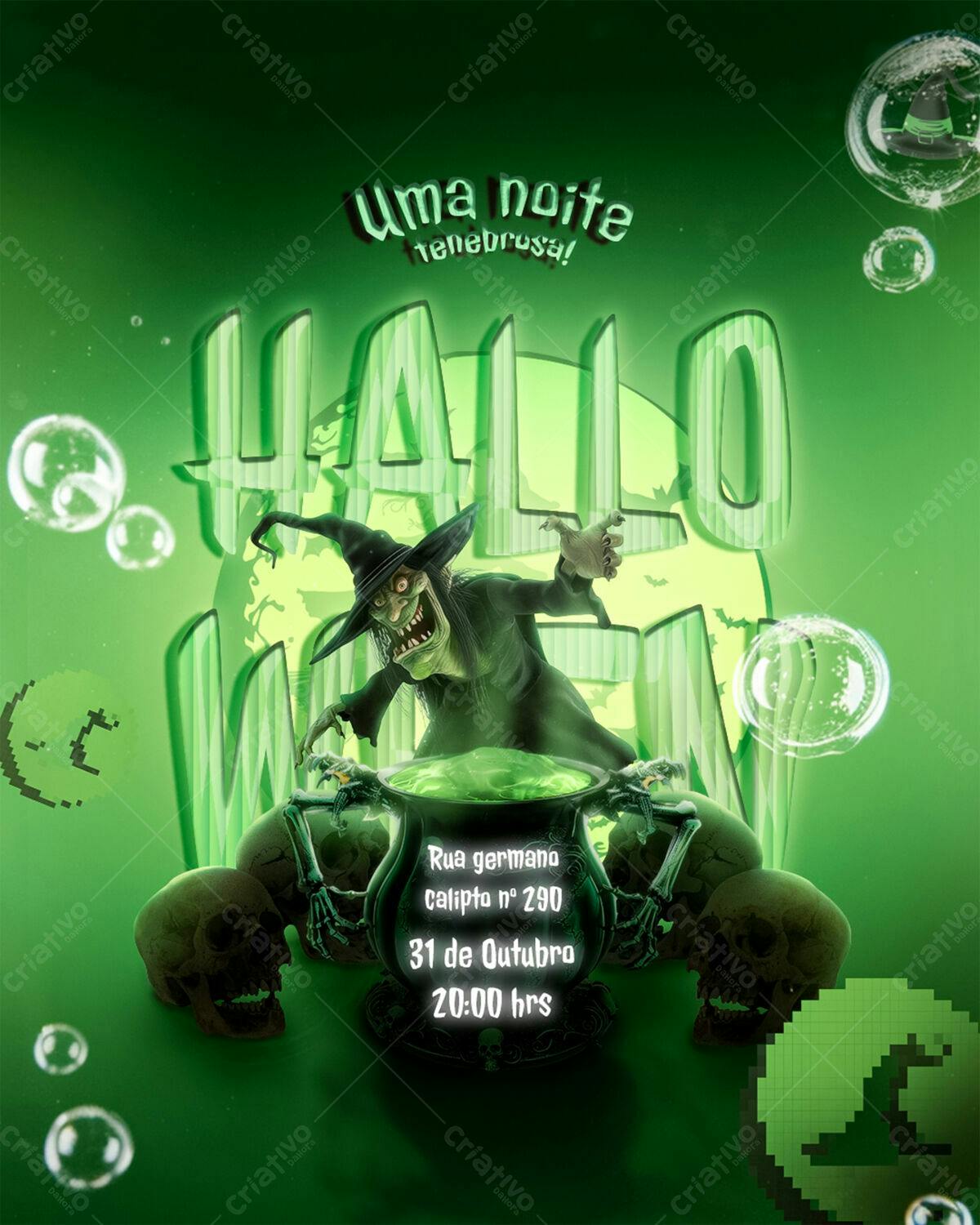 Flyer Festa Halloween PSD Editável