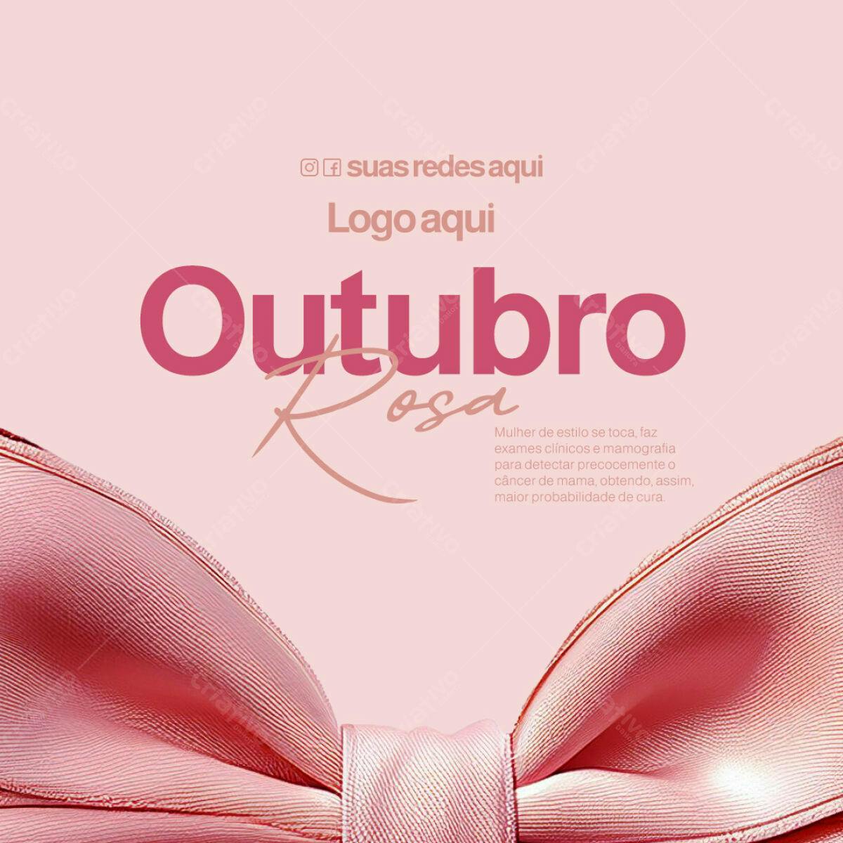 Post para Outubro Rosa PSD Editável