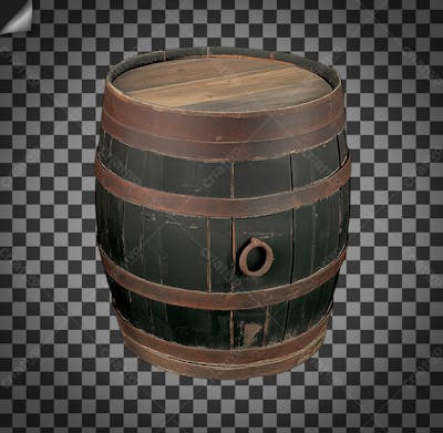 Barril 3D De Madeira Em Alta Qualidade Sobre Um Fundo Transparente