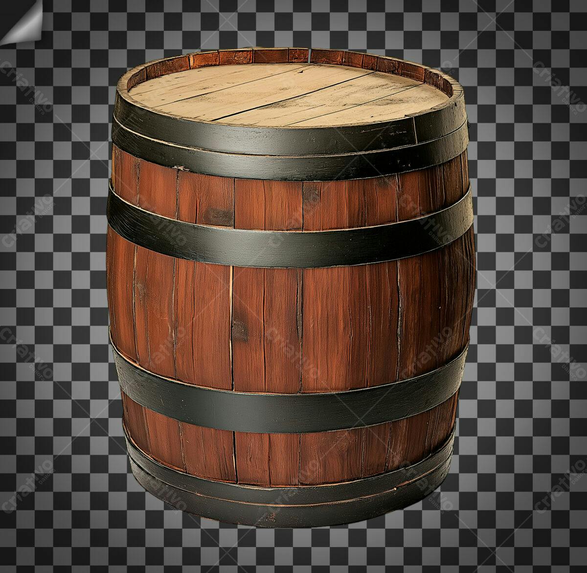 Barril de Madeira para Mockups PSD Editável