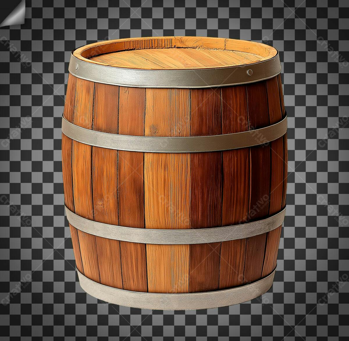 Barril de Madeira para Mockups PSD Editável